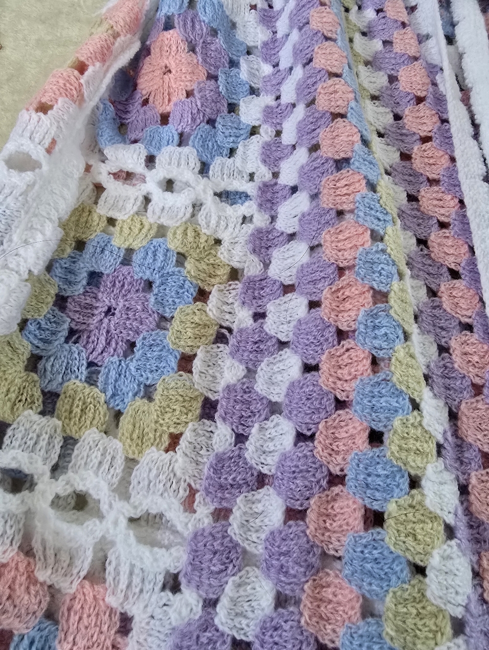 POL Pastel Crochet Granny Square Duster Kimono Cardigan OSFA - Picture 10 of 17